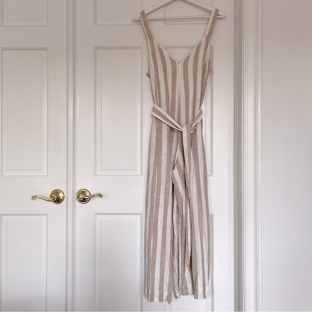 Striped Belted Jumpsuit